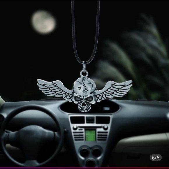 Angel Fly Skull Rearview Mirror Car Pendant - Picture 5 of 5